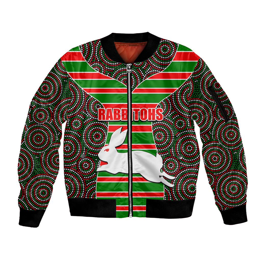 nrl-rabbitohs-sleeve-zip-bomber-jacket-mix-dot-aboriginal