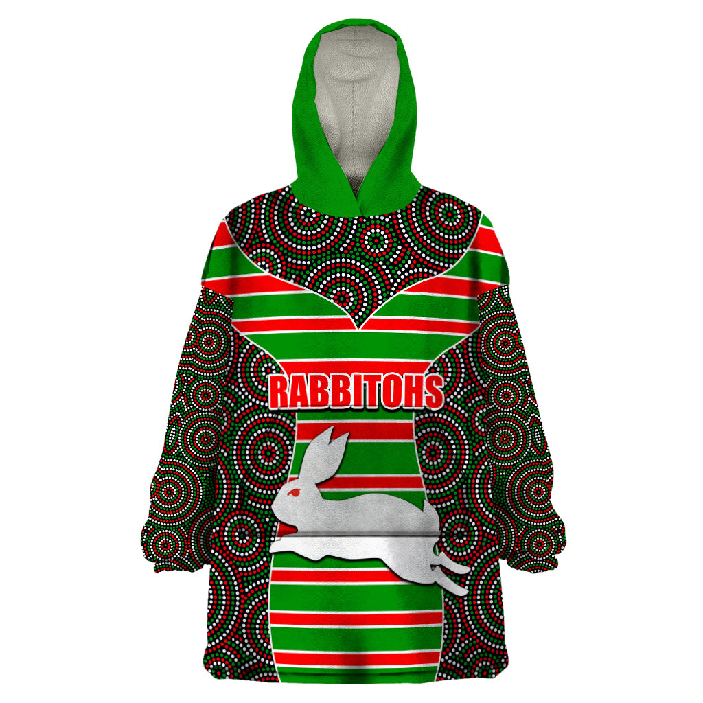 nrl-rabbitohs-wearable-blanket-hoodie-mix-dot-aboriginal