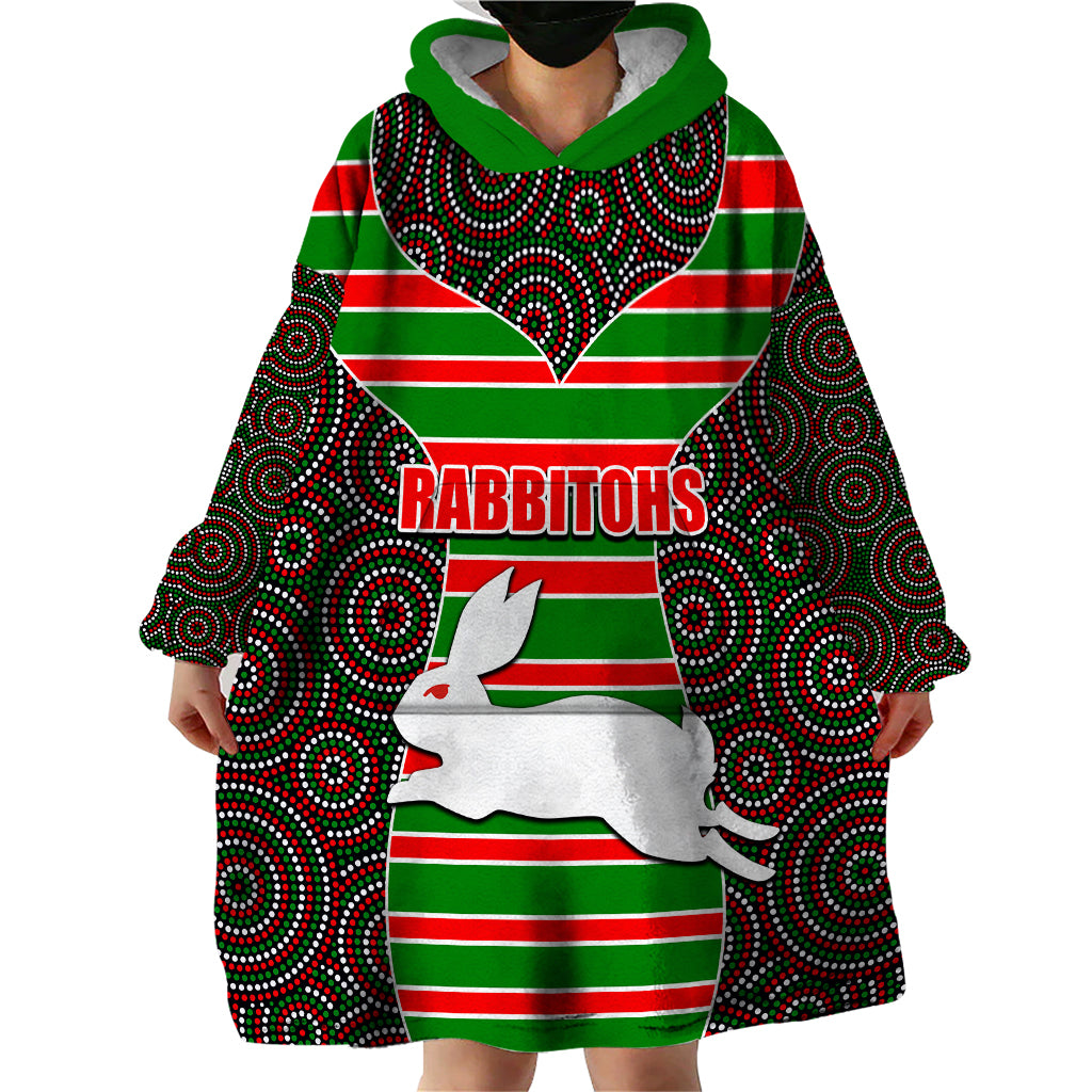 nrl-rabbitohs-wearable-blanket-hoodie-mix-dot-aboriginal
