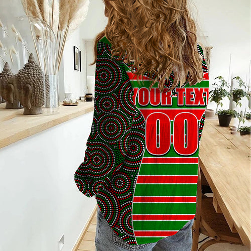 nrl-rabbitohs-women-casual-shirt-mix-dot-aboriginal