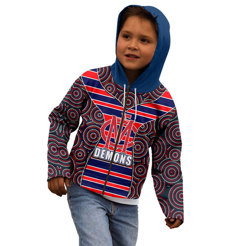 afl-demons-kid-hoodie-mix-dot-aboriginal