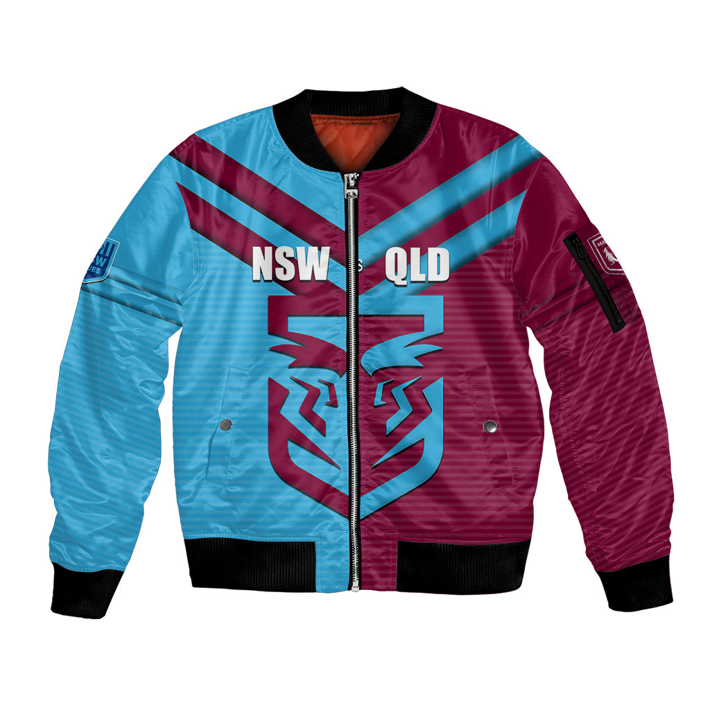 custom-nsw-blues-vs-qld-maroon-rugby-sleeve-zip-bomber-jacket