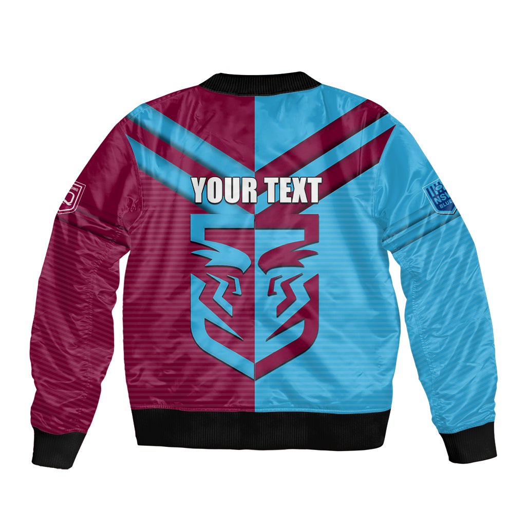 custom-nsw-blues-vs-qld-maroon-rugby-sleeve-zip-bomber-jacket