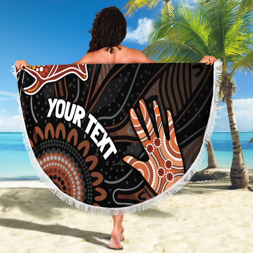 NAIDOC Week 2024 Personalised Beach Blanket Aboriginal Hand Stencils