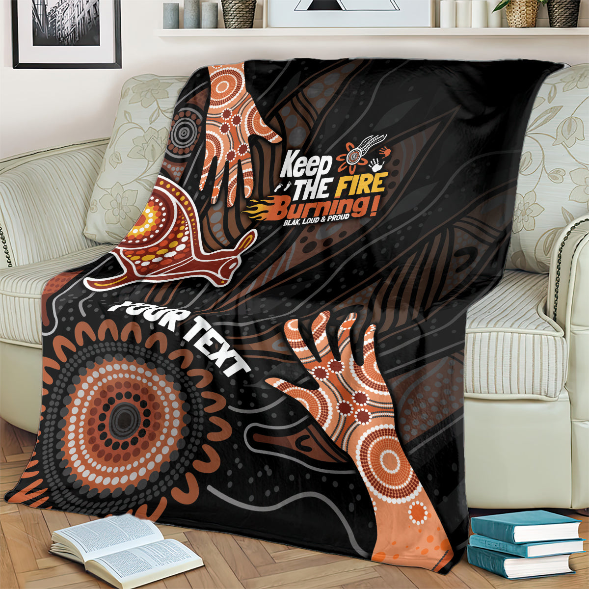 NAIDOC Week 2024 Personalised Blanket Aboriginal Hand Stencils