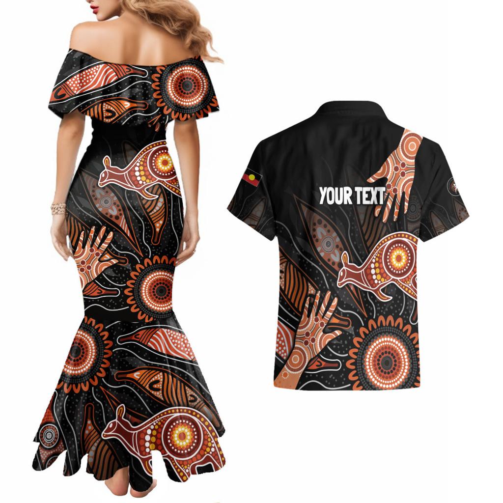 NAIDOC Week 2024 Personalised Couples Matching Mermaid Dress and Hawaiian Shirt Aboriginal Hand Stencils