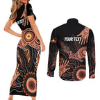 NAIDOC Week 2024 Personalised Couples Matching Short Sleeve Bodycon Dress and Long Sleeve Button Shirt Aboriginal Hand Stencils