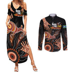 NAIDOC Week 2024 Personalised Couples Matching Summer Maxi Dress and Long Sleeve Button Shirt Aboriginal Hand Stencils