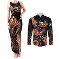 NAIDOC Week 2024 Personalised Couples Matching Tank Maxi Dress and Long Sleeve Button Shirt Aboriginal Hand Stencils