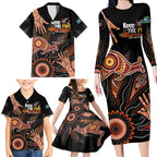 NAIDOC Week 2024 Personalised Family Matching Long Sleeve Bodycon Dress and Hawaiian Shirt Aboriginal Hand Stencils