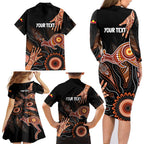 NAIDOC Week 2024 Personalised Family Matching Long Sleeve Bodycon Dress and Hawaiian Shirt Aboriginal Hand Stencils