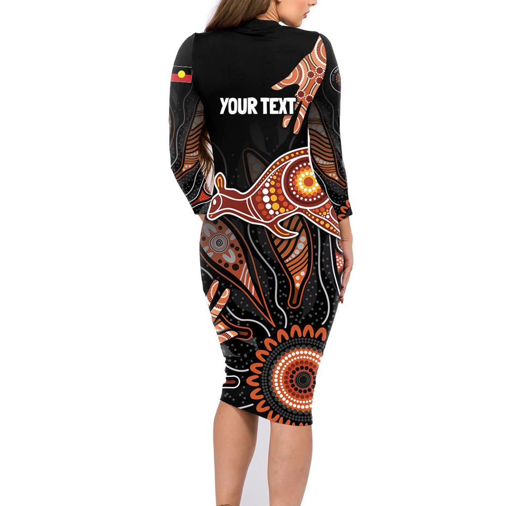 NAIDOC Week 2024 Personalised Family Matching Long Sleeve Bodycon Dress and Hawaiian Shirt Aboriginal Hand Stencils