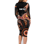 NAIDOC Week 2024 Personalised Family Matching Long Sleeve Bodycon Dress and Hawaiian Shirt Aboriginal Hand Stencils
