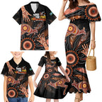 NAIDOC Week 2024 Personalised Family Matching Mermaid Dress and Hawaiian Shirt Aboriginal Hand Stencils