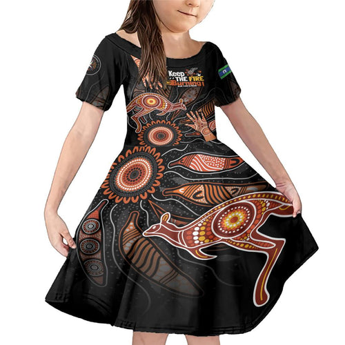 NAIDOC Week 2024 Personalised Family Matching Mermaid Dress and Hawaiian Shirt Aboriginal Hand Stencils