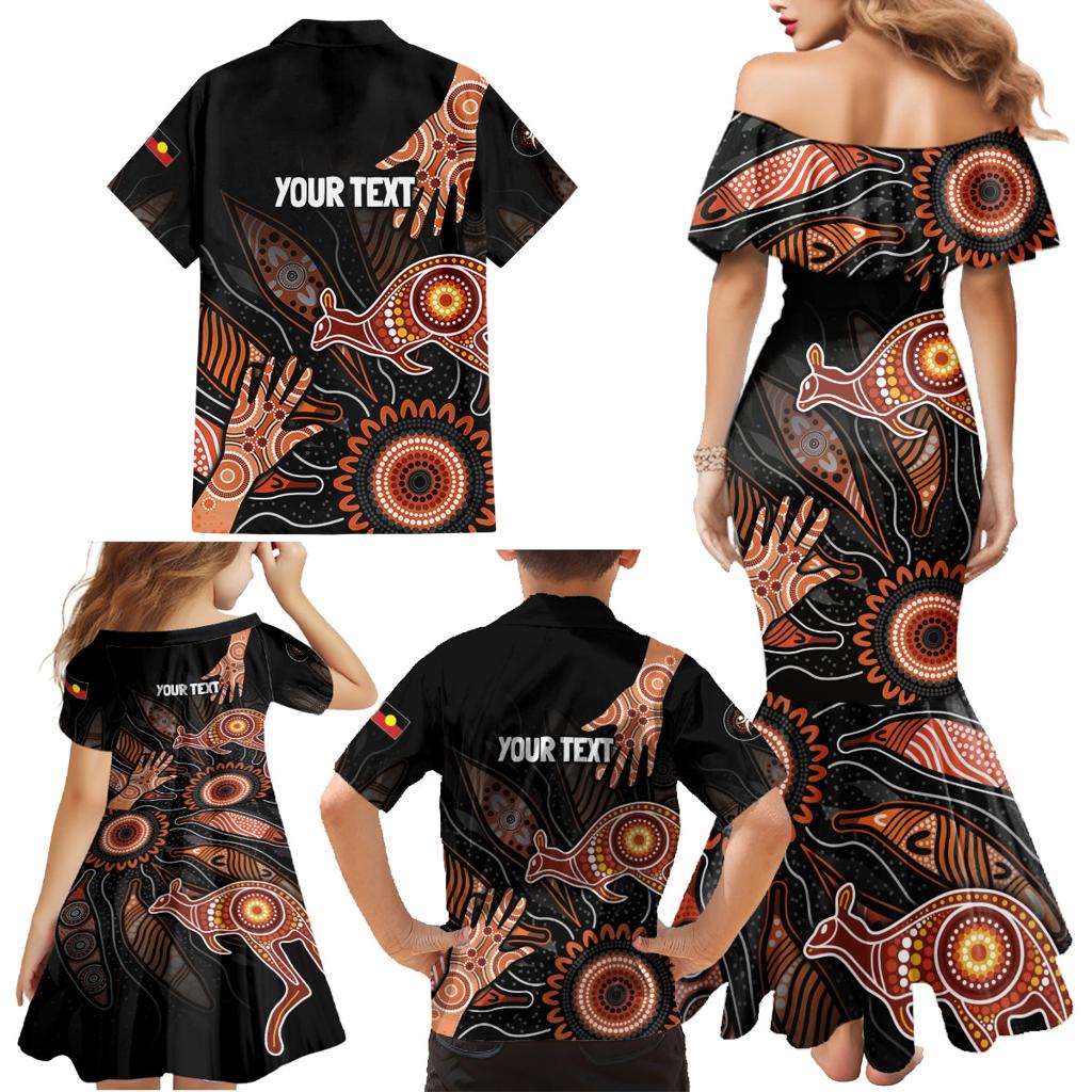 NAIDOC Week 2024 Personalised Family Matching Mermaid Dress and Hawaiian Shirt Aboriginal Hand Stencils
