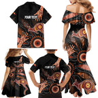 NAIDOC Week 2024 Personalised Family Matching Mermaid Dress and Hawaiian Shirt Aboriginal Hand Stencils