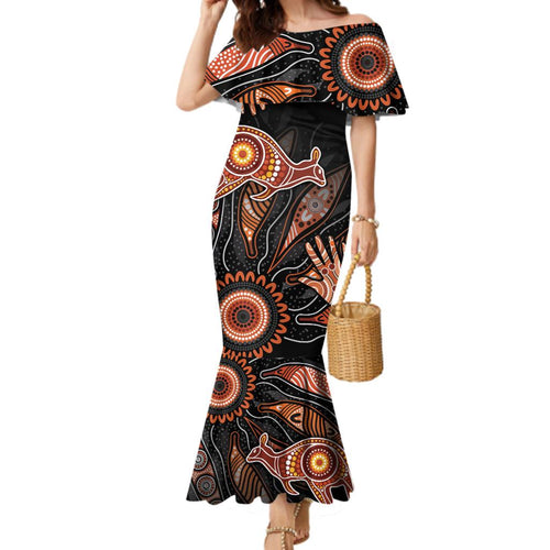 NAIDOC Week 2024 Personalised Family Matching Mermaid Dress and Hawaiian Shirt Aboriginal Hand Stencils