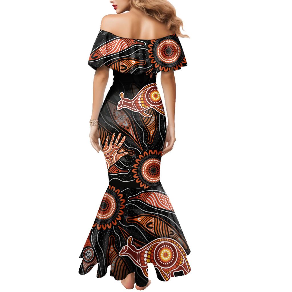 NAIDOC Week 2024 Personalised Family Matching Mermaid Dress and Hawaiian Shirt Aboriginal Hand Stencils
