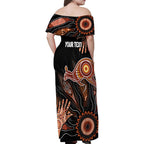 NAIDOC Week 2024 Personalised Family Matching Off Shoulder Maxi Dress and Hawaiian Shirt Aboriginal Hand Stencils