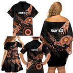 NAIDOC Week 2024 Personalised Family Matching Off Shoulder Short Dress and Hawaiian Shirt Aboriginal Hand Stencils