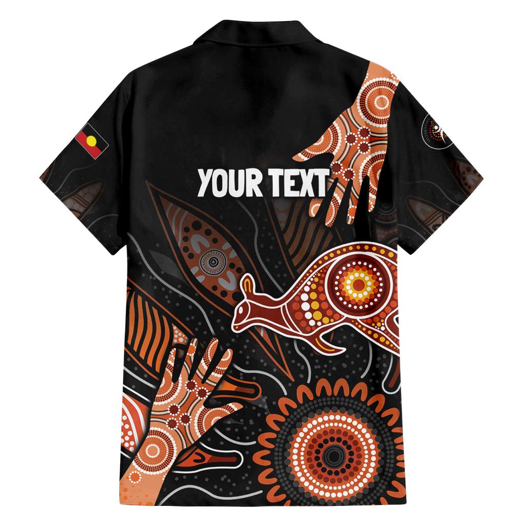 NAIDOC Week 2024 Personalised Family Matching Off Shoulder Short Dress and Hawaiian Shirt Aboriginal Hand Stencils