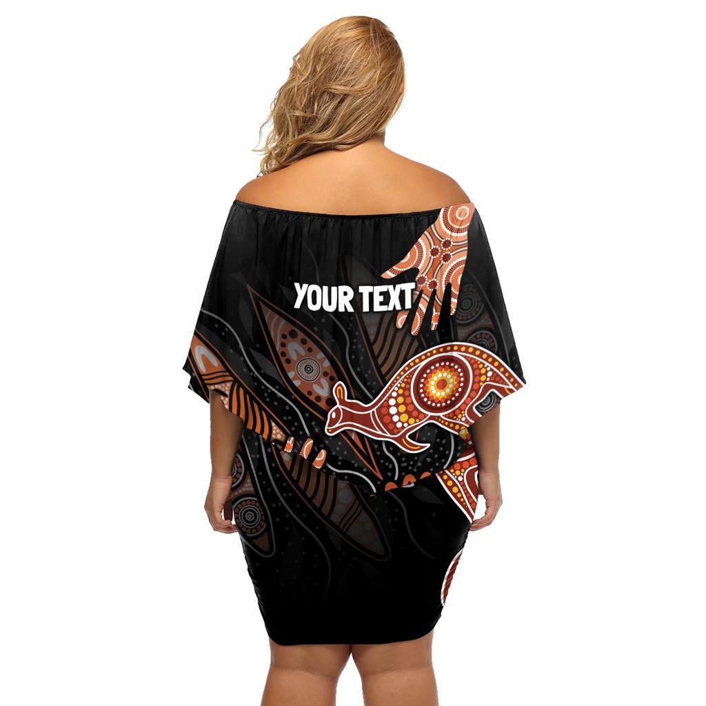 NAIDOC Week 2024 Personalised Family Matching Off Shoulder Short Dress and Hawaiian Shirt Aboriginal Hand Stencils
