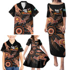 NAIDOC Week 2024 Personalised Family Matching Puletasi and Hawaiian Shirt Aboriginal Hand Stencils