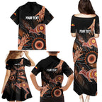 NAIDOC Week 2024 Personalised Family Matching Puletasi and Hawaiian Shirt Aboriginal Hand Stencils