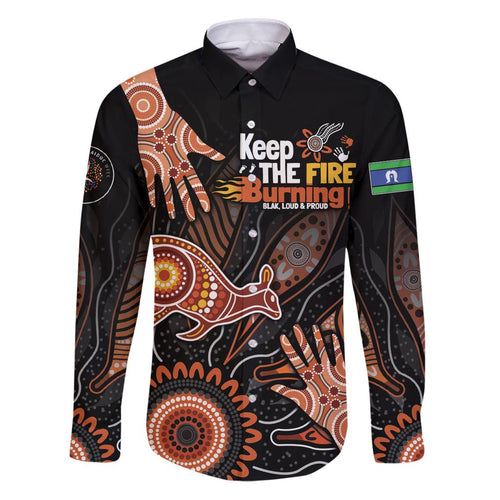NAIDOC Week 2024 Personalised Family Matching Puletasi and Hawaiian Shirt Aboriginal Hand Stencils