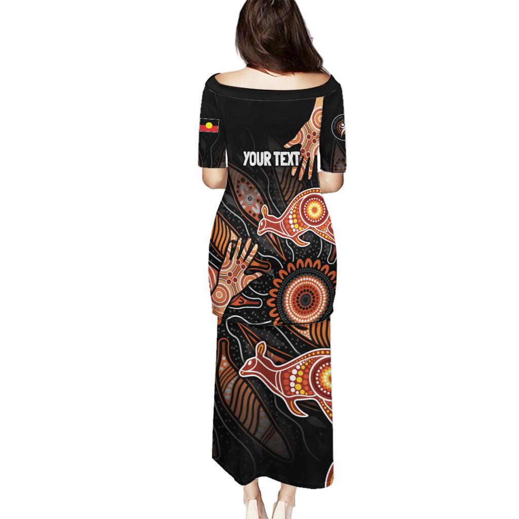 NAIDOC Week 2024 Personalised Family Matching Puletasi and Hawaiian Shirt Aboriginal Hand Stencils