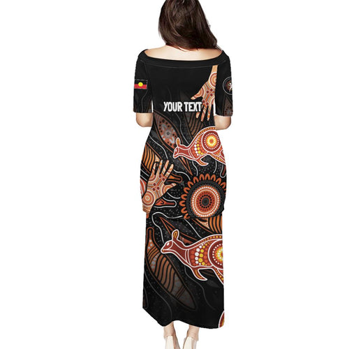 NAIDOC Week 2024 Personalised Family Matching Puletasi and Hawaiian Shirt Aboriginal Hand Stencils