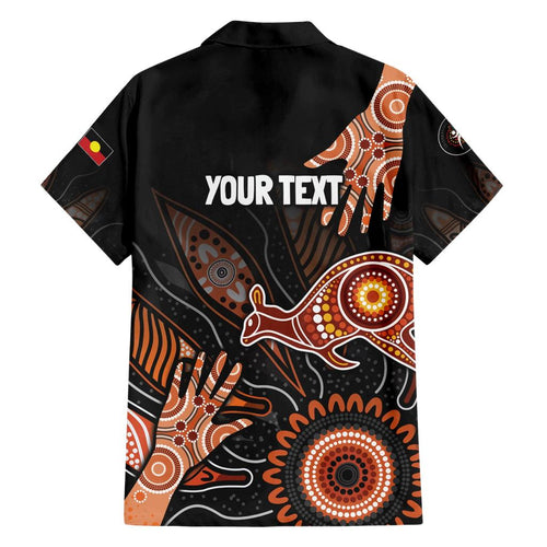 NAIDOC Week 2024 Personalised Family Matching Short Sleeve Bodycon Dress and Hawaiian Shirt Aboriginal Hand Stencils