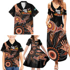 NAIDOC Week 2024 Personalised Family Matching Summer Maxi Dress and Hawaiian Shirt Aboriginal Hand Stencils