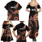 NAIDOC Week 2024 Personalised Family Matching Summer Maxi Dress and Hawaiian Shirt Aboriginal Hand Stencils