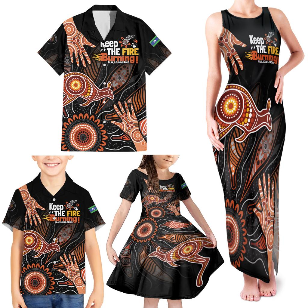 NAIDOC Week 2024 Personalised Family Matching Tank Maxi Dress and Hawaiian Shirt Aboriginal Hand Stencils