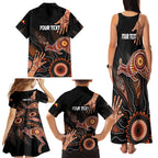 NAIDOC Week 2024 Personalised Family Matching Tank Maxi Dress and Hawaiian Shirt Aboriginal Hand Stencils