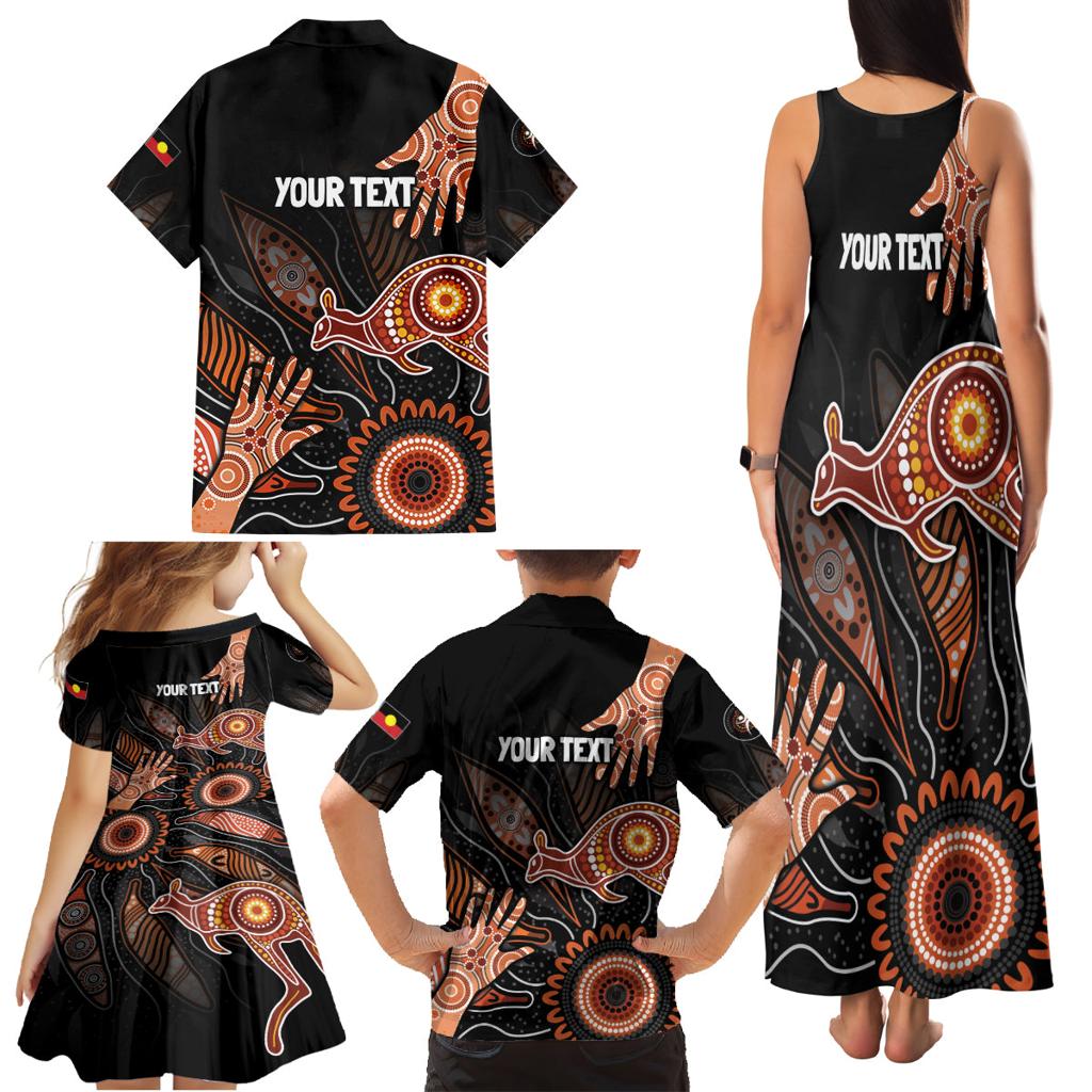 NAIDOC Week 2024 Personalised Family Matching Tank Maxi Dress and Hawaiian Shirt Aboriginal Hand Stencils