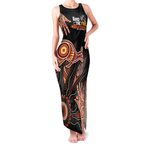 NAIDOC Week 2024 Personalised Family Matching Tank Maxi Dress and Hawaiian Shirt Aboriginal Hand Stencils