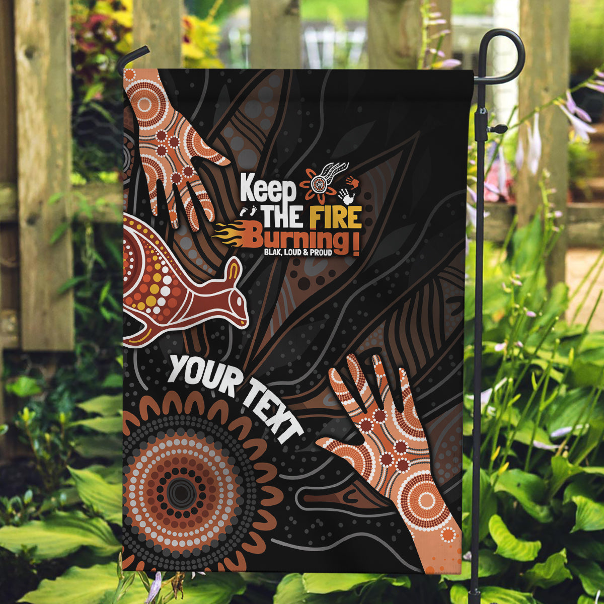 NAIDOC Week 2024 Personalised Garden Flag Aboriginal Hand Stencils