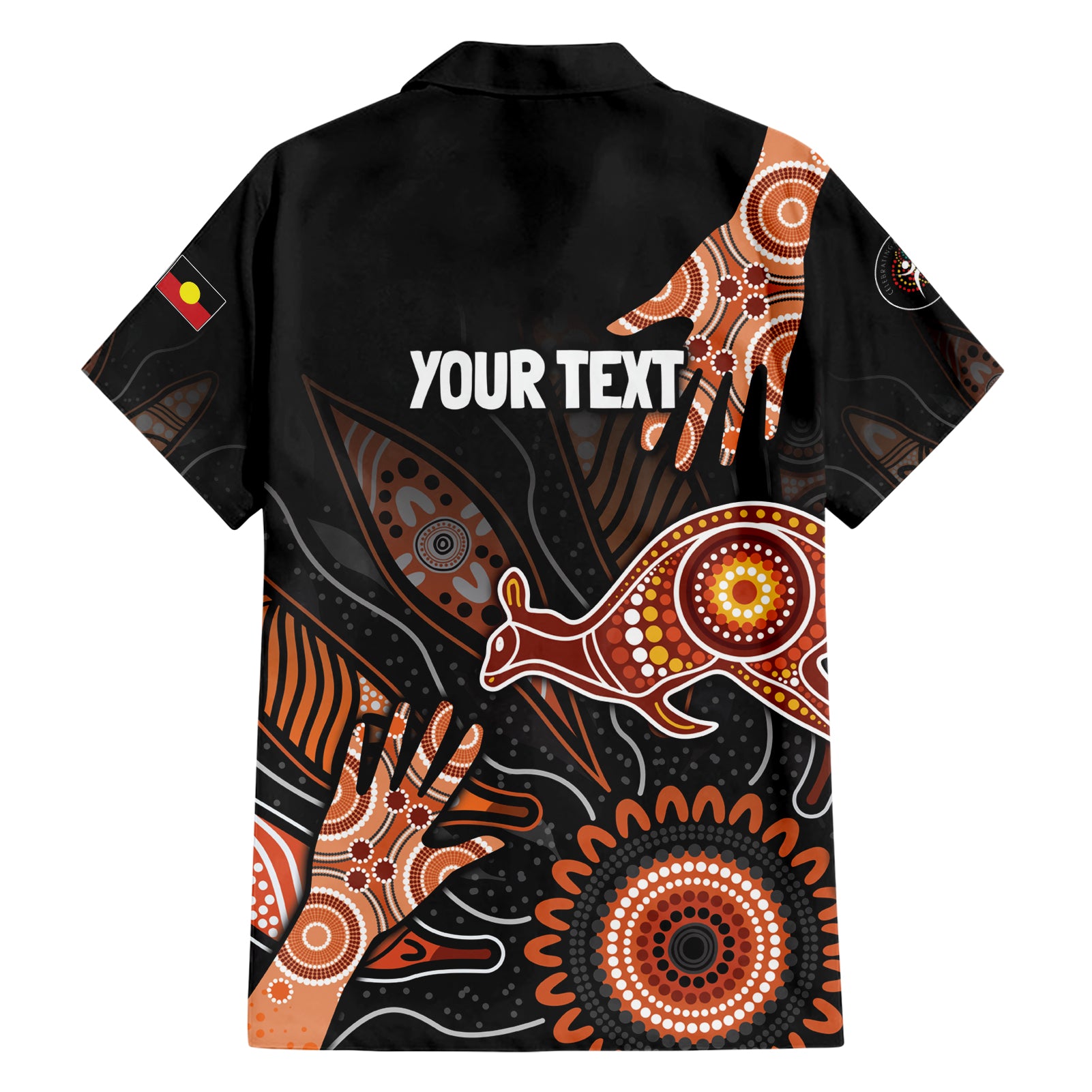 NAIDOC Week 2024 Personalised Hawaiian Shirt Aboriginal Hand Stencils