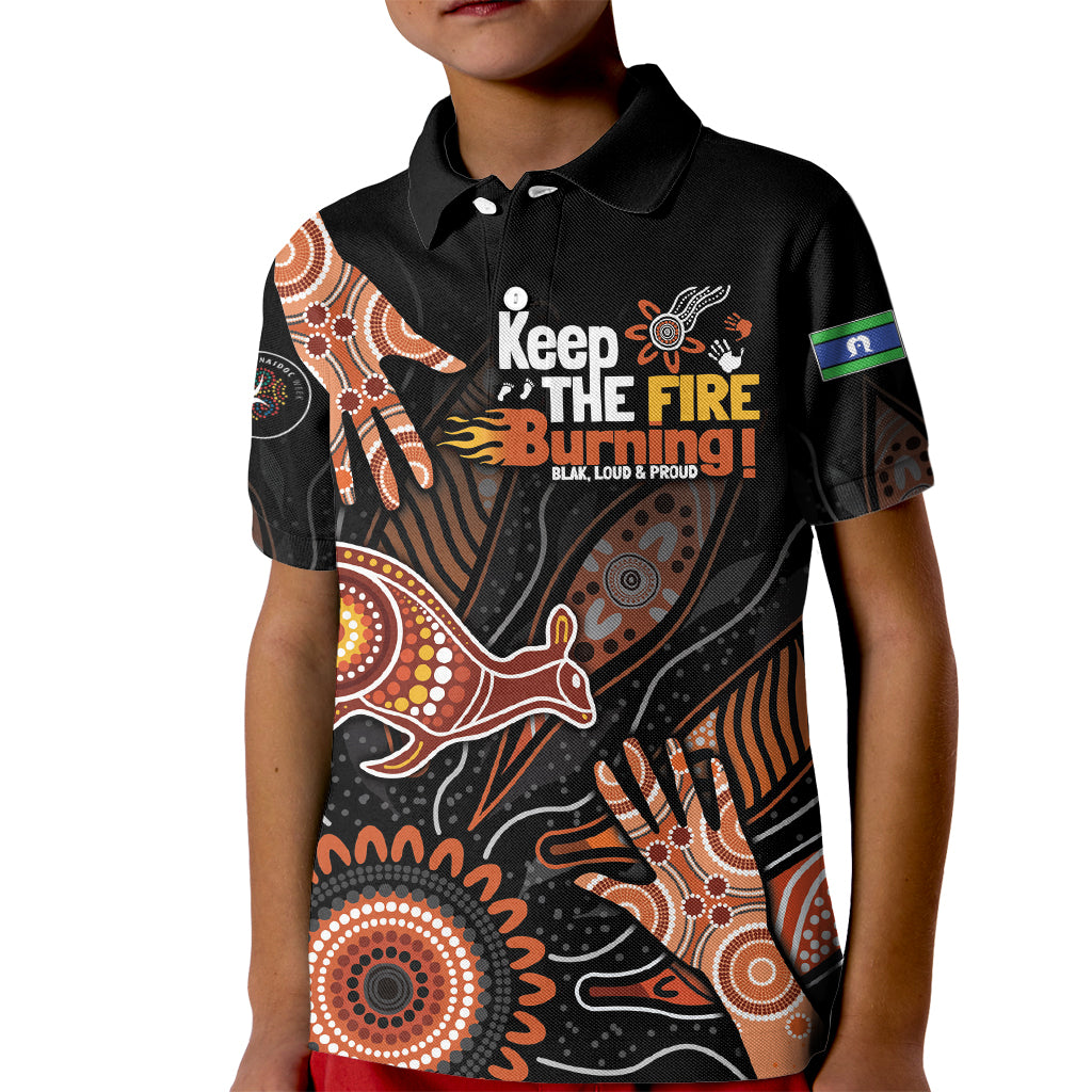 NAIDOC Week 2024 Personalised Kid Polo Shirt Aboriginal Hand Stencils