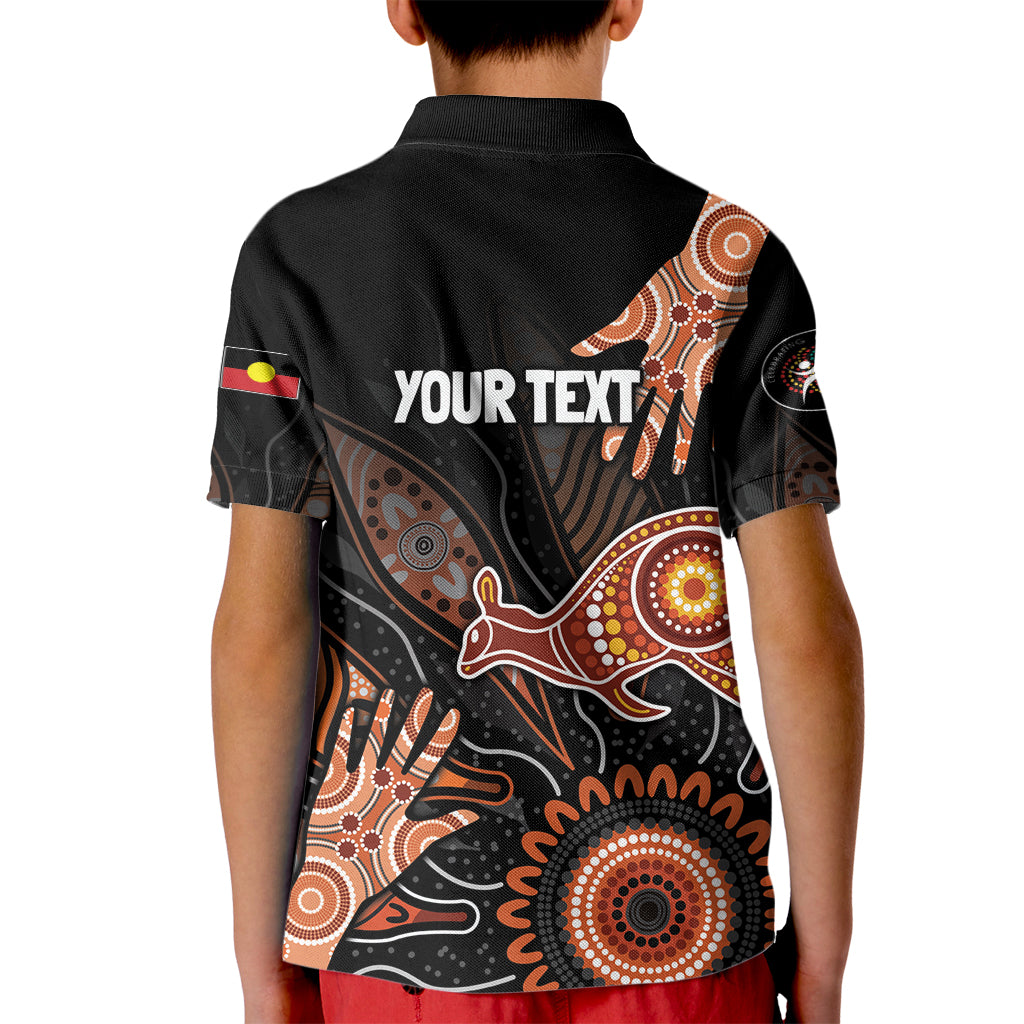 NAIDOC Week 2024 Personalised Kid Polo Shirt Aboriginal Hand Stencils
