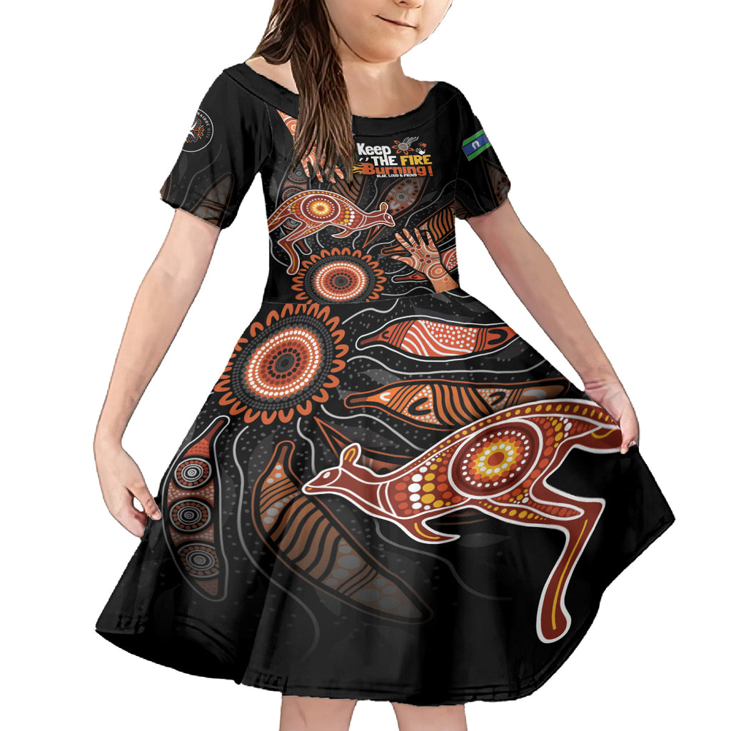 NAIDOC Week 2024 Personalised Kid Short Sleeve Dress Aboriginal Hand Stencils