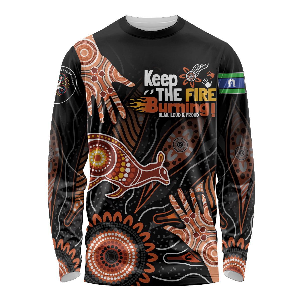 NAIDOC Week 2024 Personalised Long Sleeve Shirt Aboriginal Hand Stencils