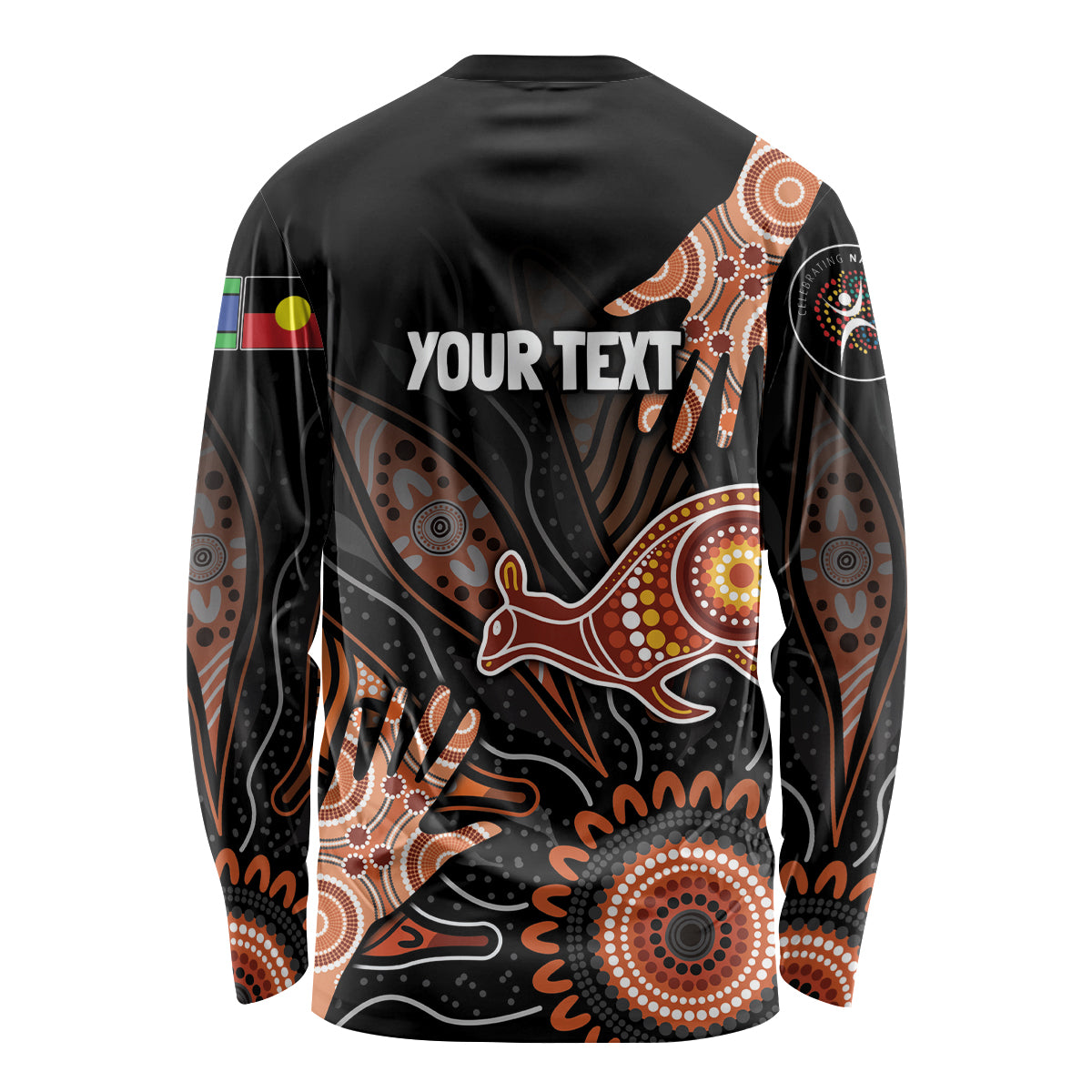 NAIDOC Week 2024 Personalised Long Sleeve Shirt Aboriginal Hand Stencils