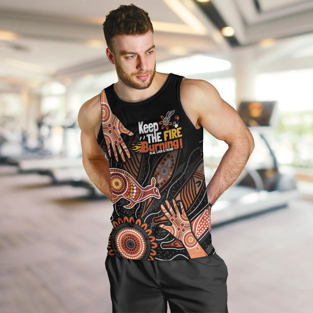 NAIDOC Week 2024 Personalised Men Tank Top Aboriginal Hand Stencils