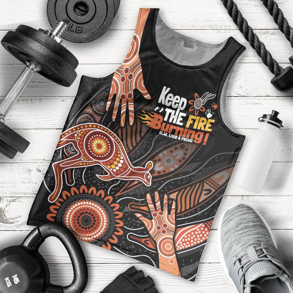 NAIDOC Week 2024 Personalised Men Tank Top Aboriginal Hand Stencils
