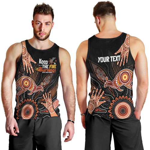 NAIDOC Week 2024 Personalised Men Tank Top Aboriginal Hand Stencils