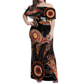 NAIDOC Week 2024 Personalised Off Shoulder Maxi Dress Aboriginal Hand Stencils